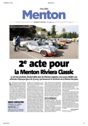 2° Menton Riviéra Classic Nice Matin du 10 mai 2024